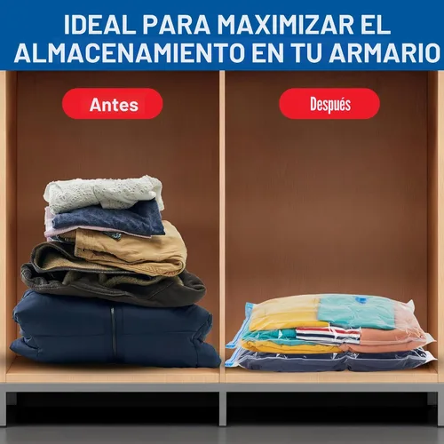 Vista 7 de Spacesaver - Bolsas de almacenamiento al vacío medianas para edredones, mantas y ropa, bolsas de compresión selladas al vacío con bomba de mano