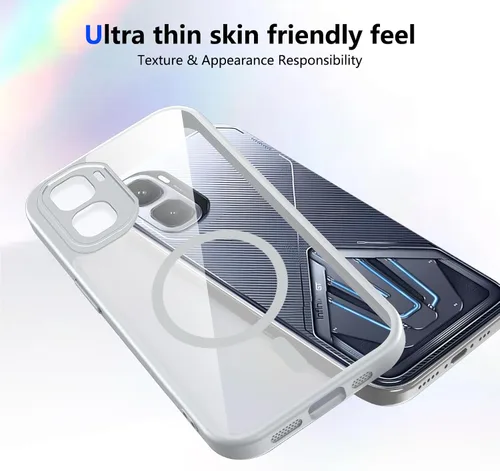 Vista 75 de Funda magnética transparente compatible con Xiaomi 17T, color negro 2 en 1 PC + TPU cubierta de teléfono a prueba de golpes, carcasa protectora