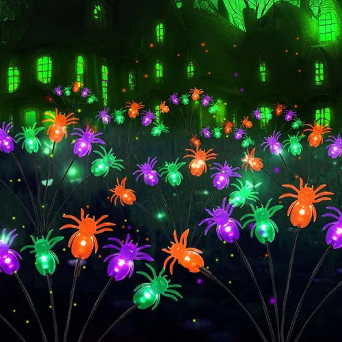 Vista 17 de 2026 Luces Solares Actualizadas para Exteriores, Juego de 8 Luces de Jardín Solares con 2 Modos, Luces de Luciérnaga al Aire Libre Impermeables