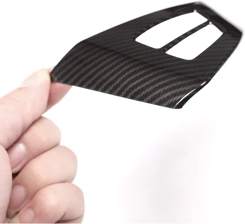 Vista 4 de YIWANG Fibra de carbono estilo ABS coche interior volante botón marco ajuste para BMW X5 X6 E70 E71 2008-2013 Auto Accesorios