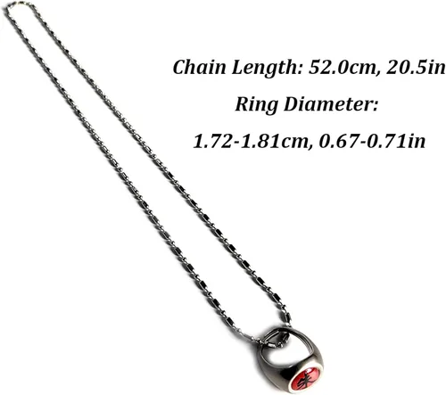 Vista 4 de Anime Rings Set Adjustable with Necklace Jewelry Cosplay Stuff Props Accessories