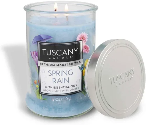 Vista 2 de Tuscany Candle Spring Rain® - Vela perfumada en tarro de larga duración, 18 onzas