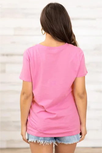 Vista 5 de Camisetas de concientización sobre el cáncer de mama para mujer, camiseta de cinta rosa