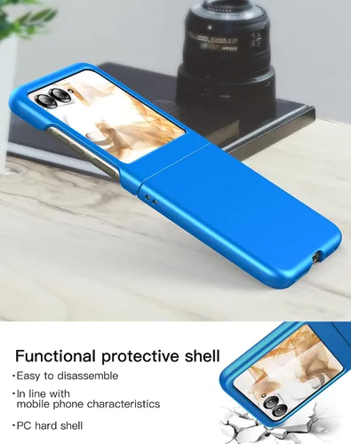 Vista 3 de Foluu Funda delgada para Motorola Razr 2024/2025 [No compatible con Razr Plus 2024], con protector de pantalla frontal integrado, policarbonato mate