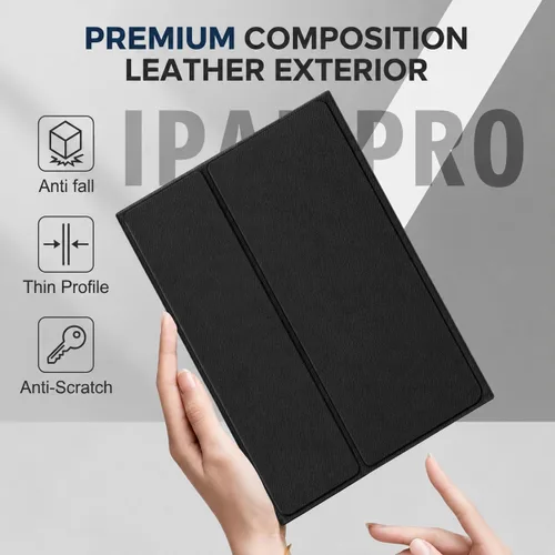 Vista 7 de Funda de teclado retroiluminada para iPad de 9.7 pulgadas 2018 (6ª generación) / iPad 2017 (5ª generación) / iPad Air 2/1, teclado inalámbrico Negro
