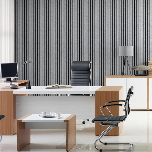 Vista 8 de Paquete de 10 Paneles Acústicos, 48" X 12" X 0.43" Paneles de Pared Insonorizados, Autoadhesivos de Alta Densidad que Absorben el Sonido, Gris