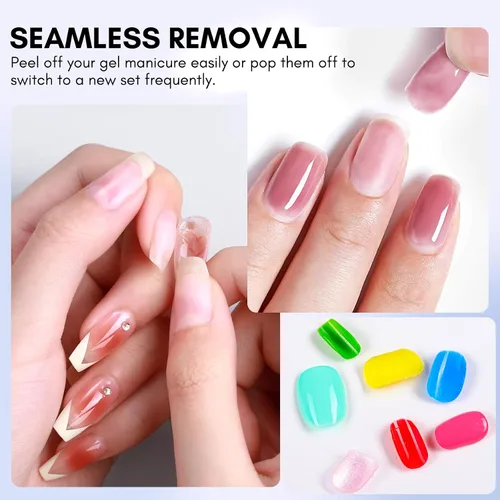 Vista 11 de Kit de capa base y capa superior de gel Makartt: Esmalte de uñas transparente, brillante, sin necesidad de limpieza, resistente a manchas, capa