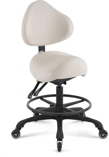 Vista 13 de Silla neumática giratoria con ruedas y respaldo ergonómico para Negro