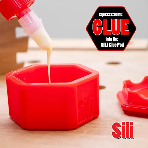 Vista 2 de Sili Kit de cepillos de pegamento con micro cepillos aplicadores de pegamento para madera y cápsula de almacenamiento para carpintería
