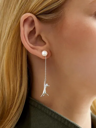 Vista 9 de SILVERCUTE 925 Sterling Silver Earrings for Women,Silver Cat/Dinosaur/Devil Horn/Leaf/Snake/Skeleton Various Stud Earrings or Ear Cuffs 01.cat