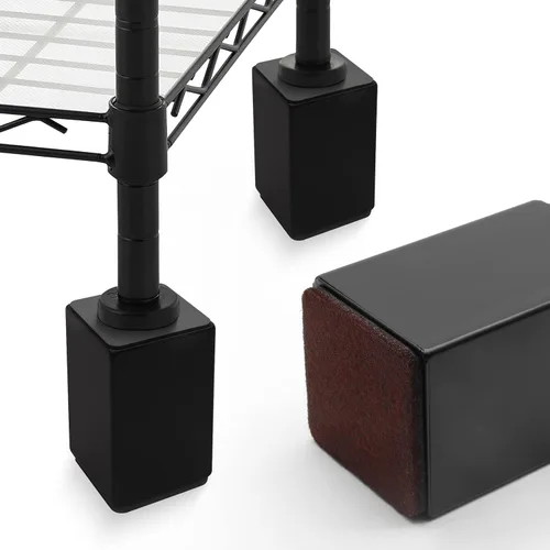Vista 5 de Bonsicoky 4 piezas de elevadores autoadhesivos para muebles y cama, elevadores cuadrados para mesa y sofá de acero al carbono resistente que añaden