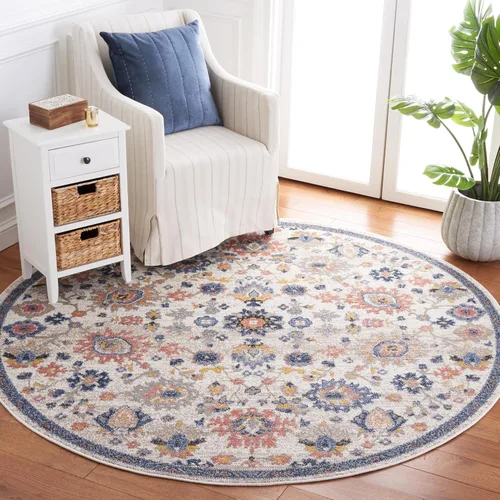 Vista 9 de SAFAVIEH Astoria Collection - Alfombra decorativa, 4 x 6 pies, beige y azul, diseño floral, no desprende pelusa y de fácil cuidado, ideal para zonas