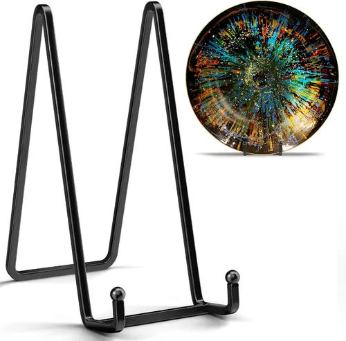 Vista 9 de IPAME Soportes de placa para exhibición – Soporte cuadrado de metal de 4.5 pulgadas para placa de alambre + soporte de marco de fotos caballete
