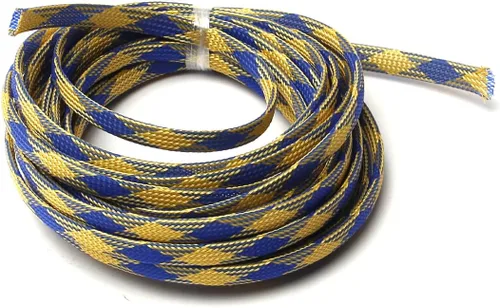 Vista 4 de Othmro Cable protector de cable expandible de PET de 16.4 pies, cable de tubo de telar de 0.31 pulgadas de ancho, funda flexible de malla de alambre
