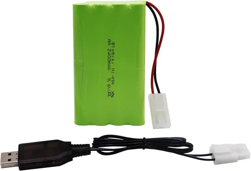 Vista 7 de Blomiky Paquete de 1 batería recargable NiMH de 9.6 V 2000 mAH de 8 celdas AA con conector Tamiya estándar enchufe para tanque de camión RC