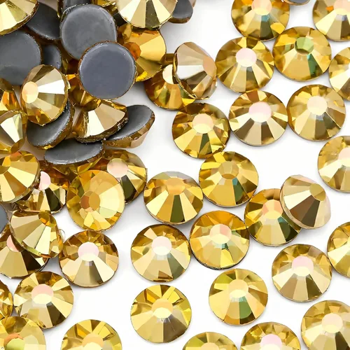 Vista 14 de Jollin Hot Fix - Diamantes de imitación de cristal con parte trasera plana, gemas de diamantes de imitación de 0.079 pulgadas