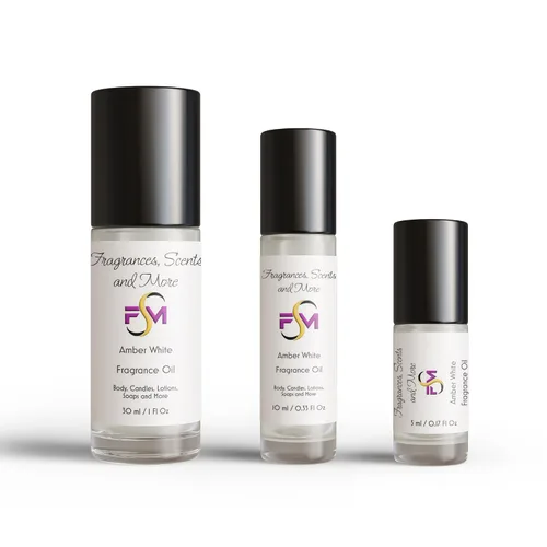 Vista 4 de Aceite de perfume/cuerpo blanco ámbar (7 tamaños) - (botella de plástico de 1 oz (1.0 fl oz))