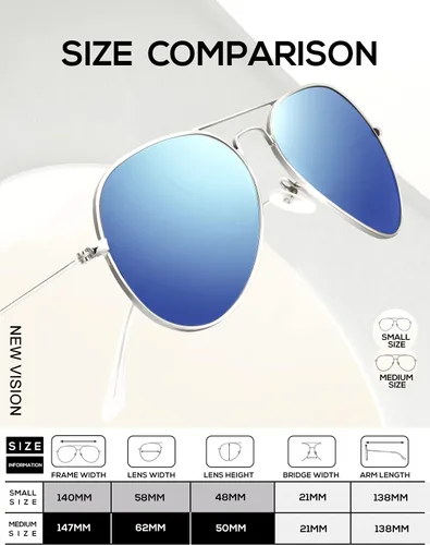 Vista 3 de KALIYADI Classic Aviator Sunglasses for Men Women Driving Sun glasses Polarized Lens UV Blocking