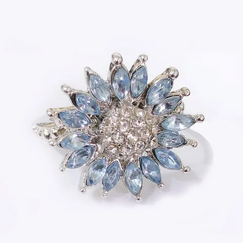 Vista 56 de Iumer - Anillo de zircón de dos piezas con incrustaciones de diamantes de imitación artificiales para mujer, talla 6-10.