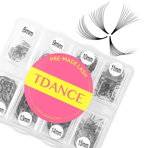 Vista 17 de TDANCE 600 abanicos, extensiones de pestañas prefabricadas de longitud mixta, naturales y de volumen, abanicos de pestañas prefabricadas 5D-24D