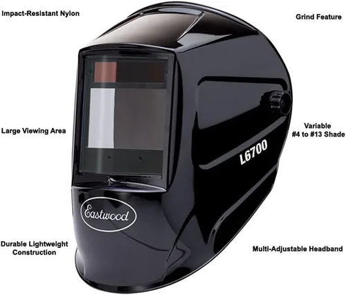 Vista 2 de Eastwood Casco para Soldar con Visor Grande, Oscurecimiento Automático, Máscara Ajustable con Banda Cómoda - L6700