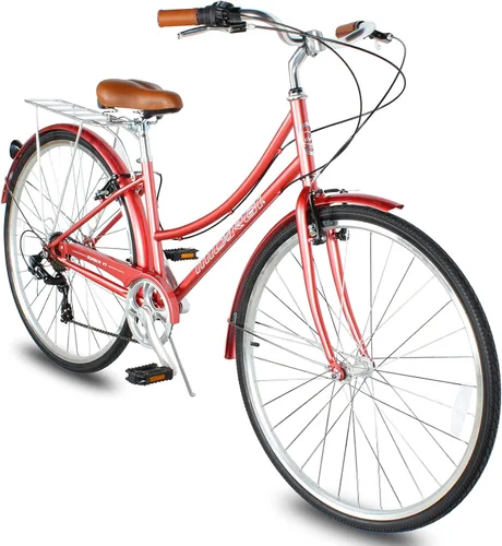 Vista 8 de MICARGI Bicicleta híbrida para adultos de 24/26 pulgadas, bicicleta híbrida de 1/7 velocidades para mujeres, hombres, personas mayores, bicicleta