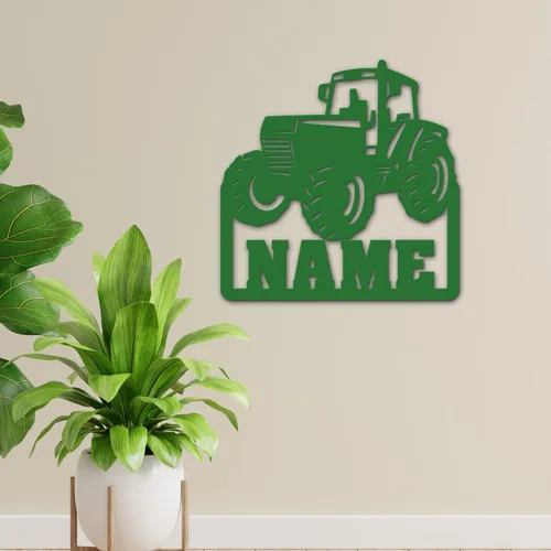 Vista 4 de NEID - Tractor granjero personalizado – Regalos para adultos, niños y hombres, para niños y niñas, luz nocturna LED de tractor de madera única