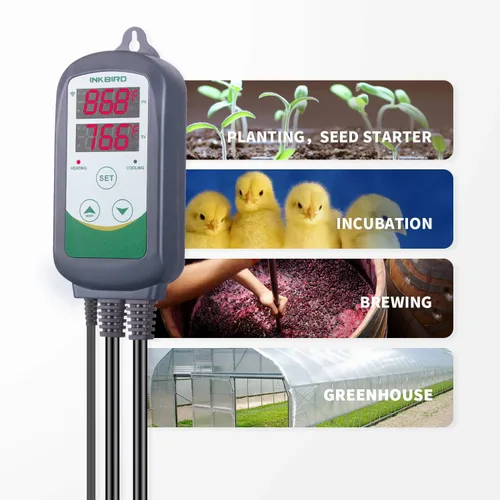 Vista 6 de Inkbird Controlador de temperatura WiFi ITC308 Congelador de reptiles Termostato Digital Calefacción y Refrigeración Calentador Enfriador