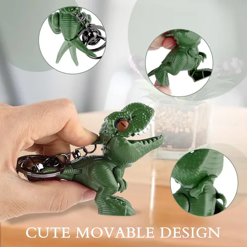 Vista 4 de Cobee Lindo llavero de dinosaurio, llavero de regalo de dibujos animados Kawaii, llavero móvil de dinosaurio para mujeres y hombres mochilas