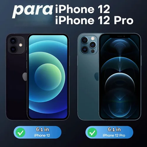 Vista 2 de TAURI - Funda magnética y delgada para iPhone 12/iPhone 12 Pro, compatible con MagSafe, no se pone amarilla, con 2 protectores de pantalla