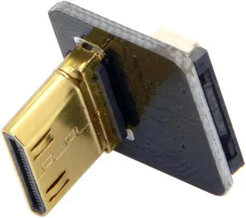 Vista 3 de chenyang FPC 20Pin Mini HDMI plano macho 90 grados abajo en ángulo conector para cable de cinta, Raspberry Pi, GoPro, mini pantalla, dron, cámara