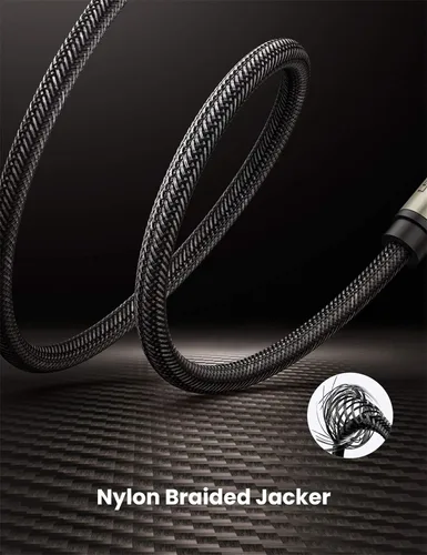 Vista 7 de UGREEN Cable TS mono Jack de 1/4 de pulgada de alta calidad de 0.25 in, cables de conexión de guitarra desequilibrados, cable de instrumento macho a