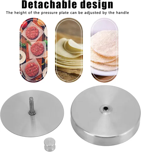 Vista 4 de Stainless Steel Hamburger Press with Adjustable Handle, 304 Food Grade Burger Patty Mold for DIY Rice Ball Sandwich Egg, Compact BBQ Kitchen Tool