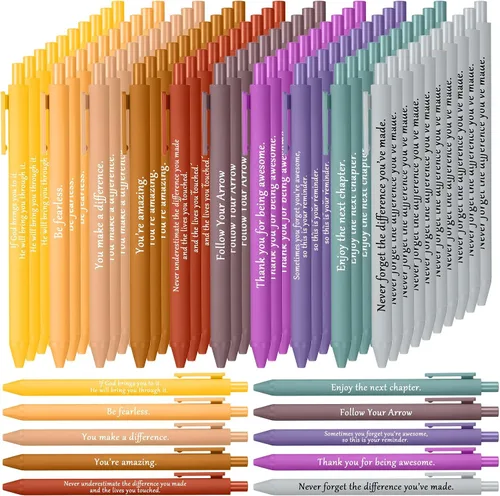 Vista 13 de Teling 100 bolígrafos inspiradores a granel motivacionales a granel con frases divertidas, regalo de agradecimiento positivo para adultos de regreso
