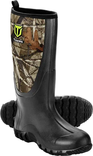 Vista 8 de TIDEWE Rubber Boots for Men, Waterproof Rain Boots with Steel Shank Negro