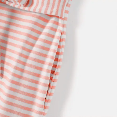 Vista 6 de IFFEI Mommy and Me - Vestidos de verano para mujer, sin mangas, a rayas, vestido casual con lazo en la cintura, mini vestidos familiares a juego