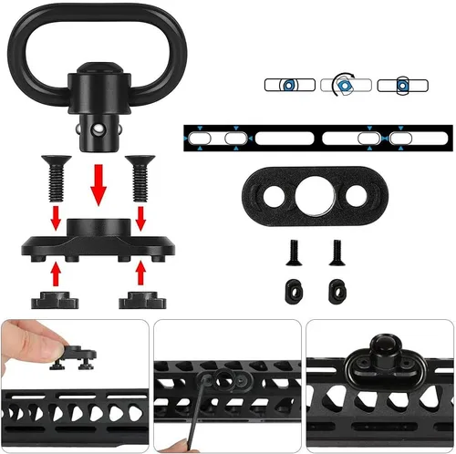 Vista 5 de QD Sling - Soporte giratorio de 1.25 pulgadas, resistente para dos puntos y soporte giratorio tradicional