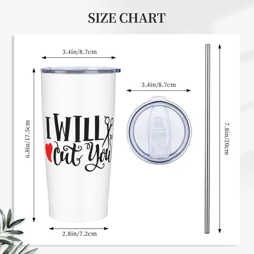 Vista 5 de I Will Cut You - Cómoda estilista, peluquería, peluquería, salón, Navidad, para mujeres y ella, divertida taza de café al vacío, botella de agua