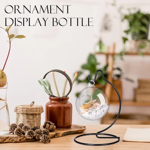 Vista 6 de Tatuo 10 piezas soportes de exhibición de adornos para Navidad, soportes para colgar adornos de bola de cristal, soportes de exhibición de terrario