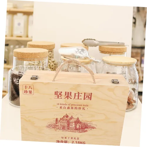 Vista 3 de EXCEART Box Wooden Storage Box Rustic Jewelry Case Wood Storage Case Trinket Case Wooden Jewelry Storage Case Wood Jewelry Case Wooden Jewelry