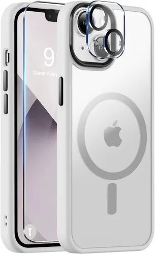 Vista 36 de BossKiss Funda compatible con iPhone 15 Pro, compatible con MagSafe, pantalla y protector de cámara, magnética, translúcida, mate, para mujeres