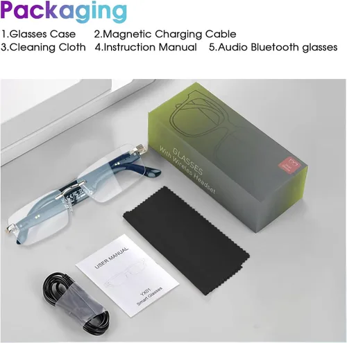 Vista 9 de Gafas de Traducción con IA, Gafas Bluetooth con Traductor en Tiempo Real para 164 Idiomas, Gafas Bluetooth Fotocromáticas con Bisagra de Resorte