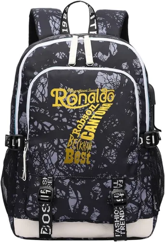Vista 32 de Soccer Player 7 Mochila deportiva multifunción para viajes, portátil, para fanáticos del fútbol, para hombres y mujeres, negro - 2, Tamaño único