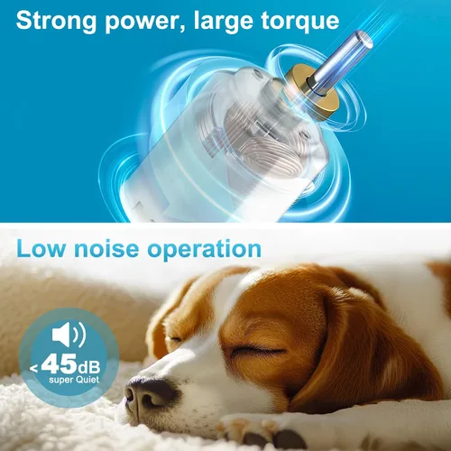 Vista 5 de Dog Clippers for Grooming, 5 Speed & Self-Sharpening Blade, Cordless Low Noise Rechargeable 2600mAh 5H Runtime, LCD Display, 6 Guide Combs for Dogs