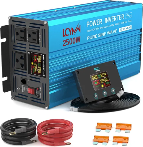 Vista 15 de Inversor de potencia de onda sinusoidal pura de 1000 vatios 12 V CC a 110 V 120 V CA convertidor para hogar, caravana, camión fuera de la red Rojo