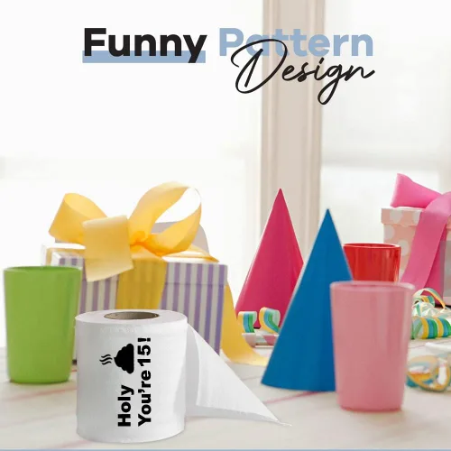 Vista 6 de Papel higiénico para decoración de cumpleaños número 15 para niños y niñas, diseño divertido, gran regalo divertido de broma, ecológico, ultra suave