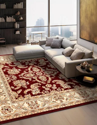 Vista 7 de Unique Loom Voyage Collection - Alfombra de área Reddington (2' x 3' 1" Rectángulo Rojo/Crema)