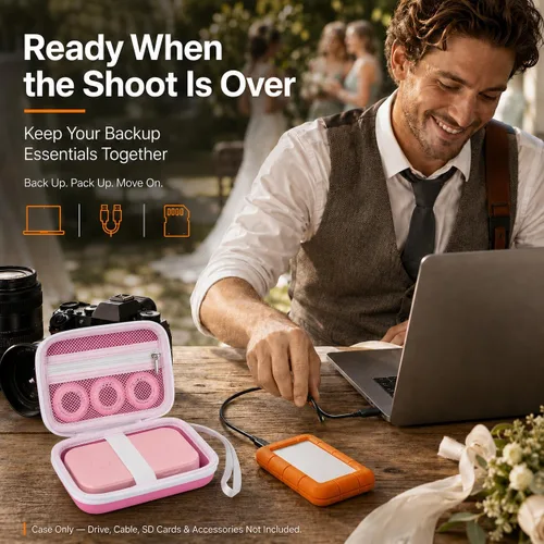 Vista 5 de Estuche para disco duro LaCie Rugged Mini USB-C 1TB-5TB, almacenamiento de Rosa