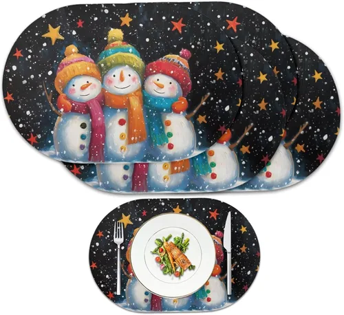 Vista 27 de Buteterfly - Juego de 2 manteles individuales con diseño ovalado, impermeables, lavables, resistentes al calor, decoración del hogar, cocina