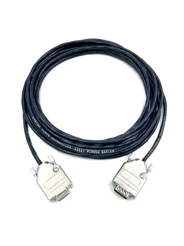 Vista 3 de Custom Cable Connection Cable serie de extensión Plenum RS232 RS232 de 1 pie DB9 macho a hembra - 22 AWG con chaqueta negra Plenum - Fabricado
